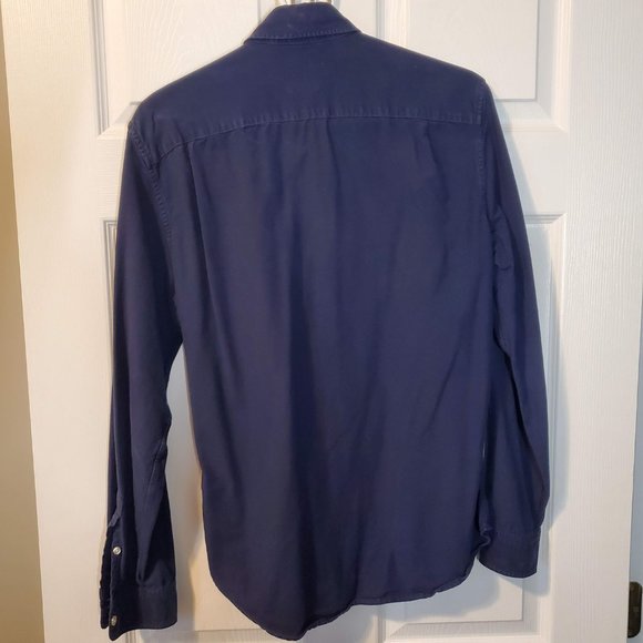 GAP slim-fit Oxford Button-down shirt in Navy - Picture 4 of 5